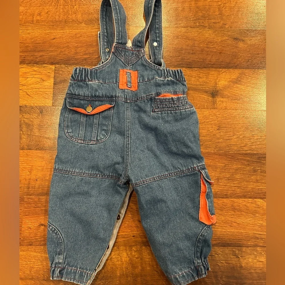 Vintage Tow Away Zone Denim Overalls Toddler 18 Months 90’s 80’s Snap Closure